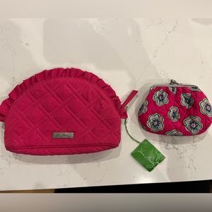 Vera Bradley NWT cosmetic bag and coin purse - pink, never used